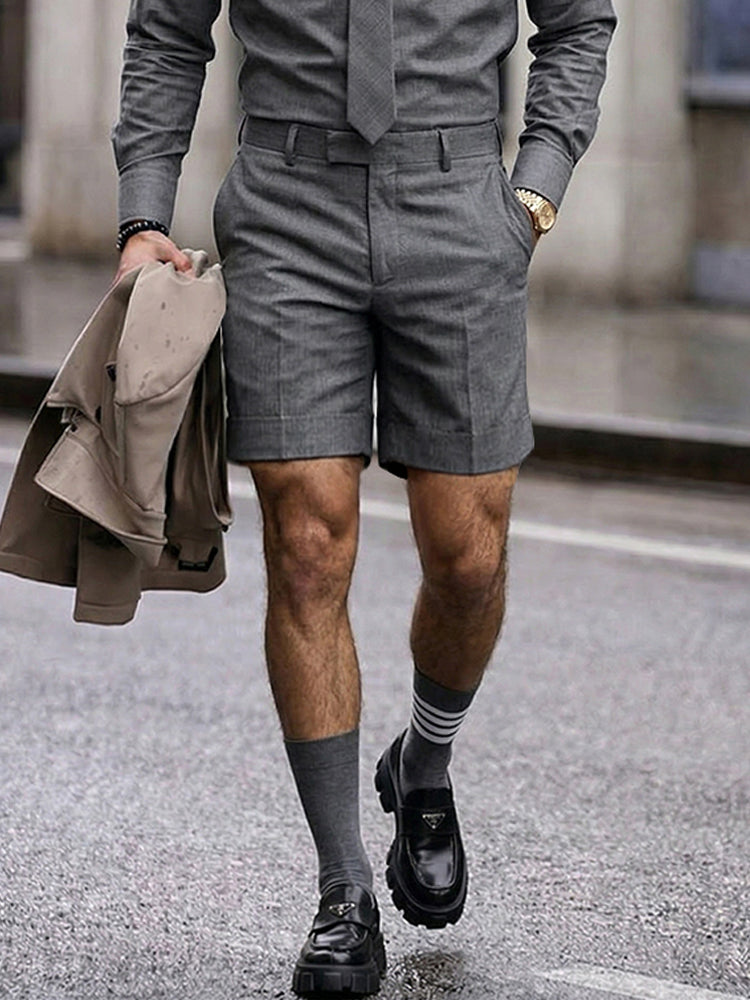 Smart Casual Shirts and Shorts Set with Tie