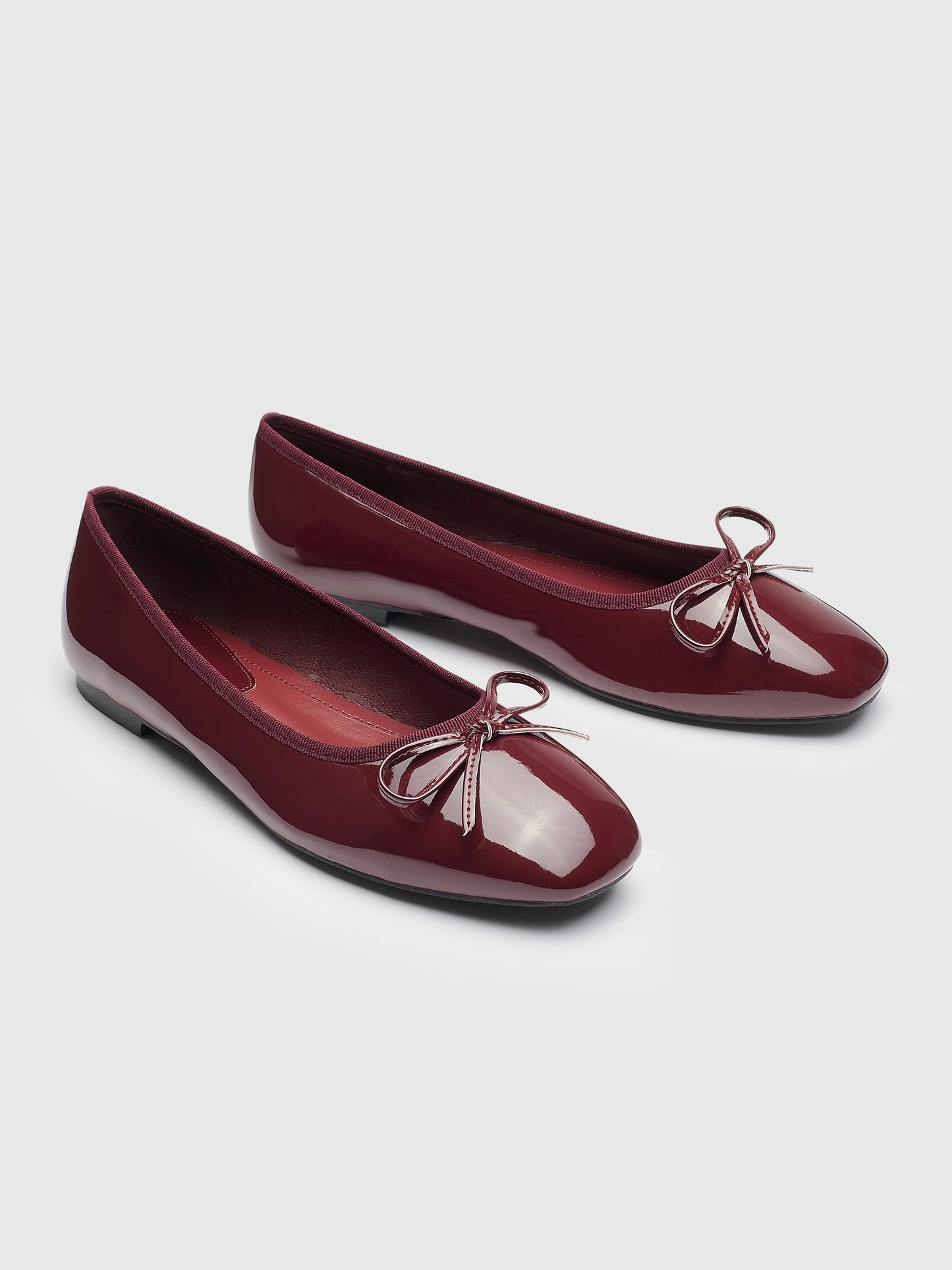 Mary Jane - Bailarinas de punta cuadrada con lazo decorativo