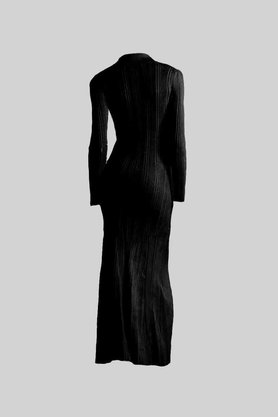 Valentina - Elegante vestido de manga larga acanalado