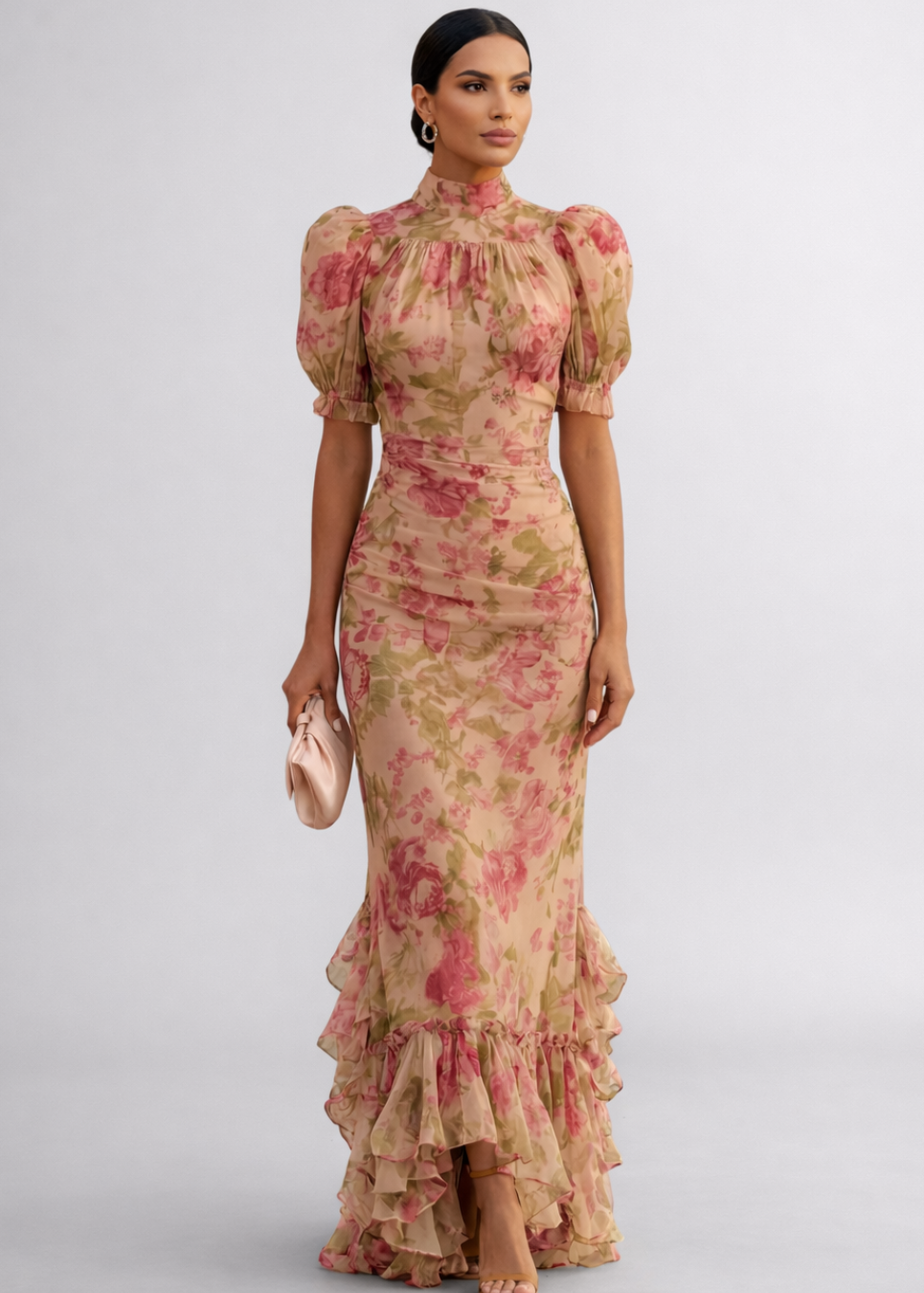 Rosario | Vestido Largo Floral en Chifón