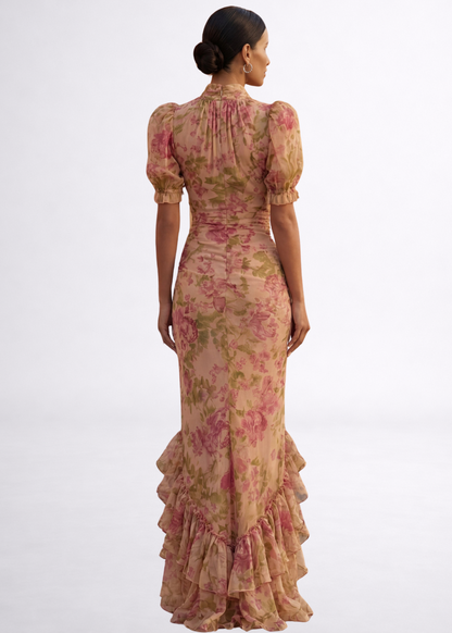 Rosario | Vestido Largo Floral en Chifón