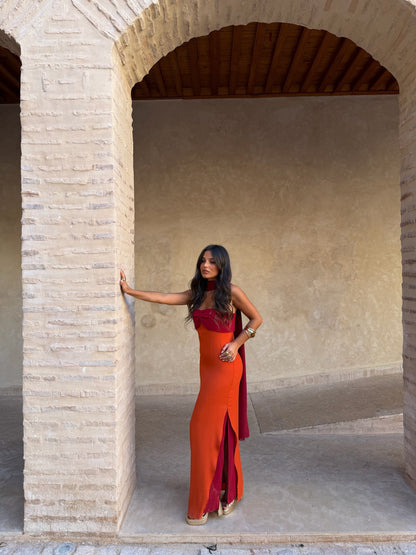 Zahara - Vestido Naranja y Rojo