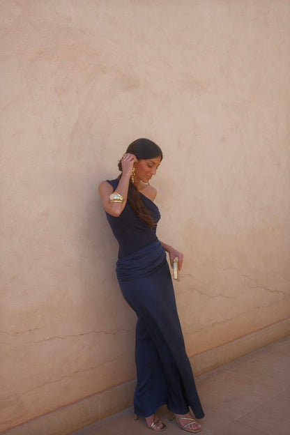 Amira Dress in Navy Blue