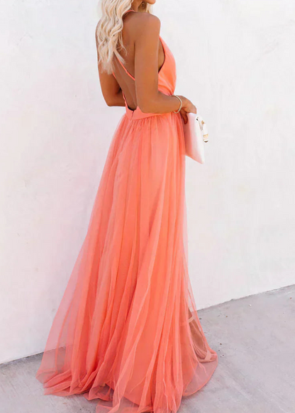 Ginebra | Maxi Vestido Luz Coral
