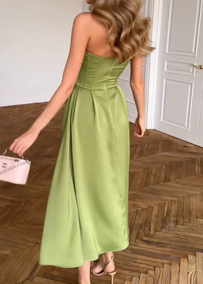 Nora | Vestido Midi Elegante Sin Tirantes