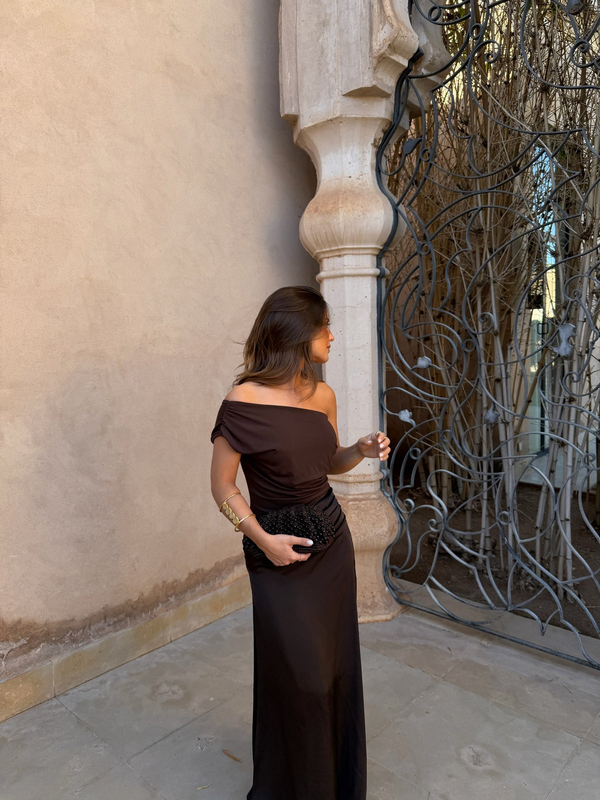 Amira Dress in Brown