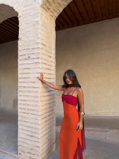 Zahara - Vestido Naranja y Rojo