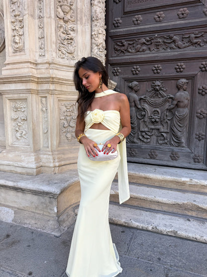 Pastel Yellow with Flower Dress