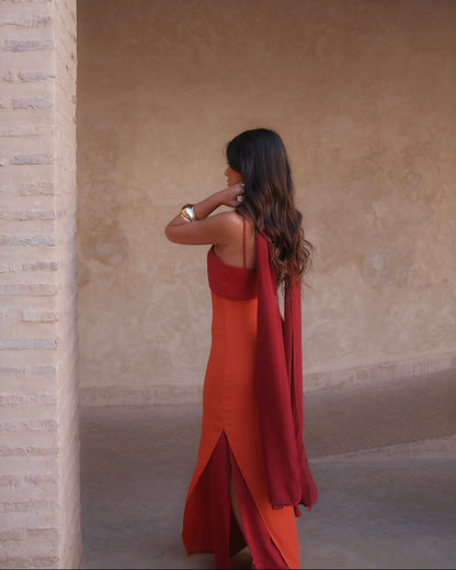 Zahara - Vestido Naranja y Rojo