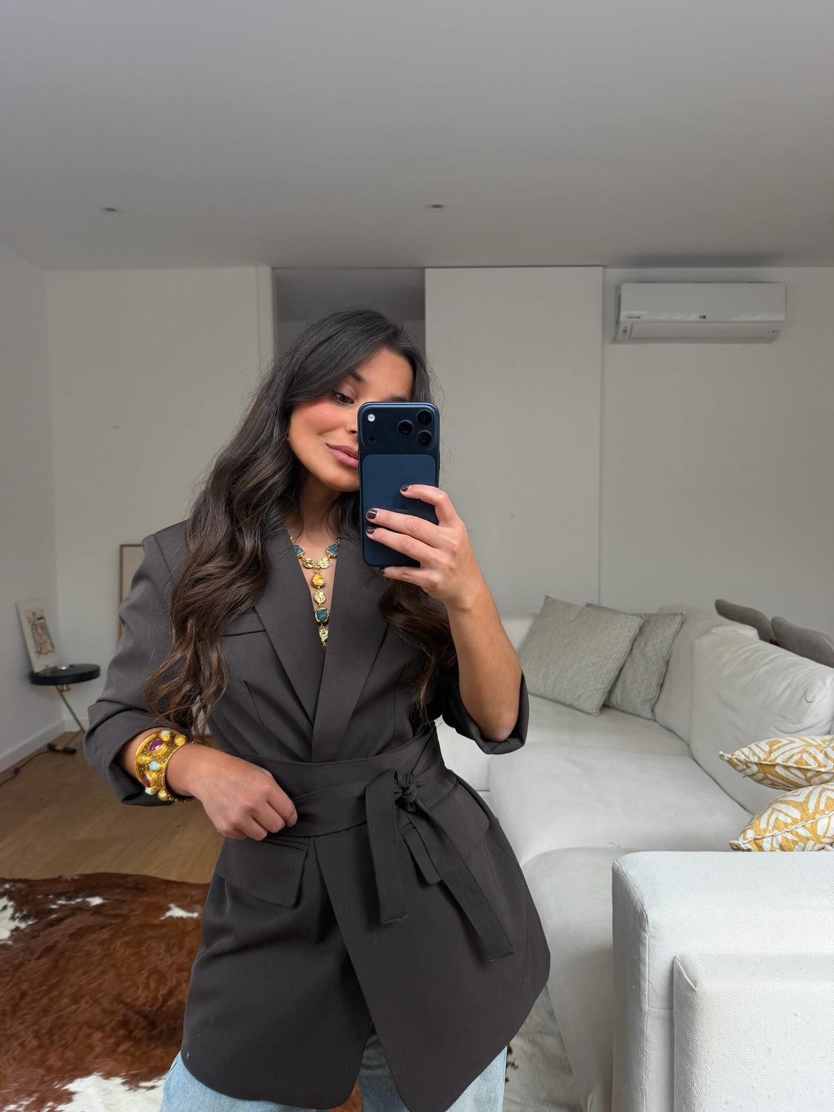 Must-have Belted Blazer in Chocolate