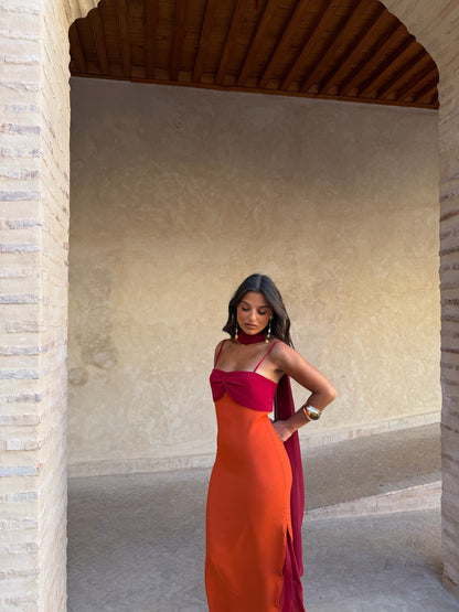 Zahara - Vestido Naranja y Rojo