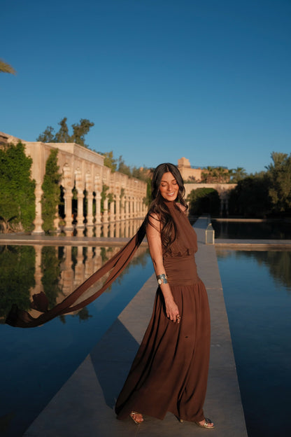 Paloma Dress in Brown