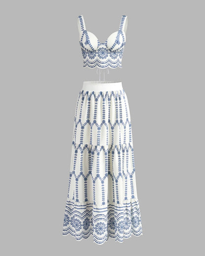 Victoria - Conjunto falda estampada con cordón