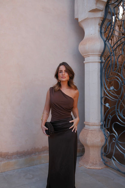 Amira Dress in Brown