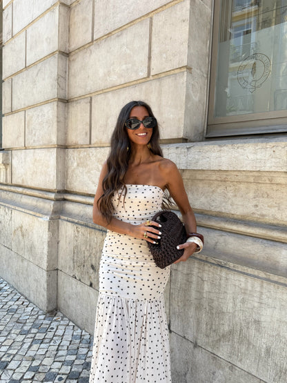 Polka Dot Dress in White