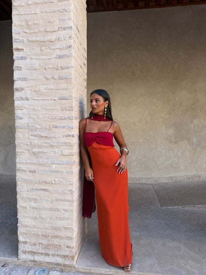 Zahara - Vestido Naranja y Rojo