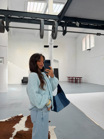 Jennifer Light Blue Cardigan With Sacrf