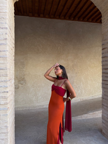 Zahara - Vestido Naranja y Rojo