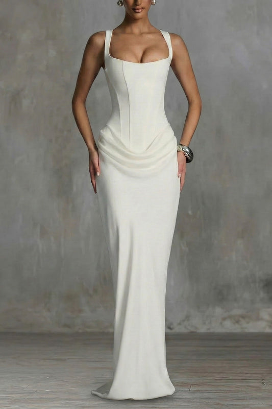 Leonor | Vestido maxi con escote cuadrado