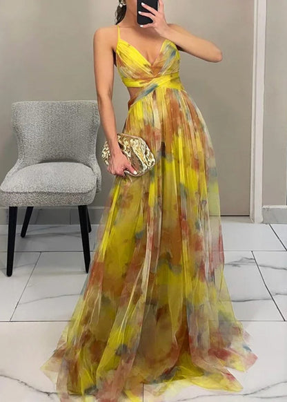 Gisela | Maxi-Vestido Encantador con Estampado Floral