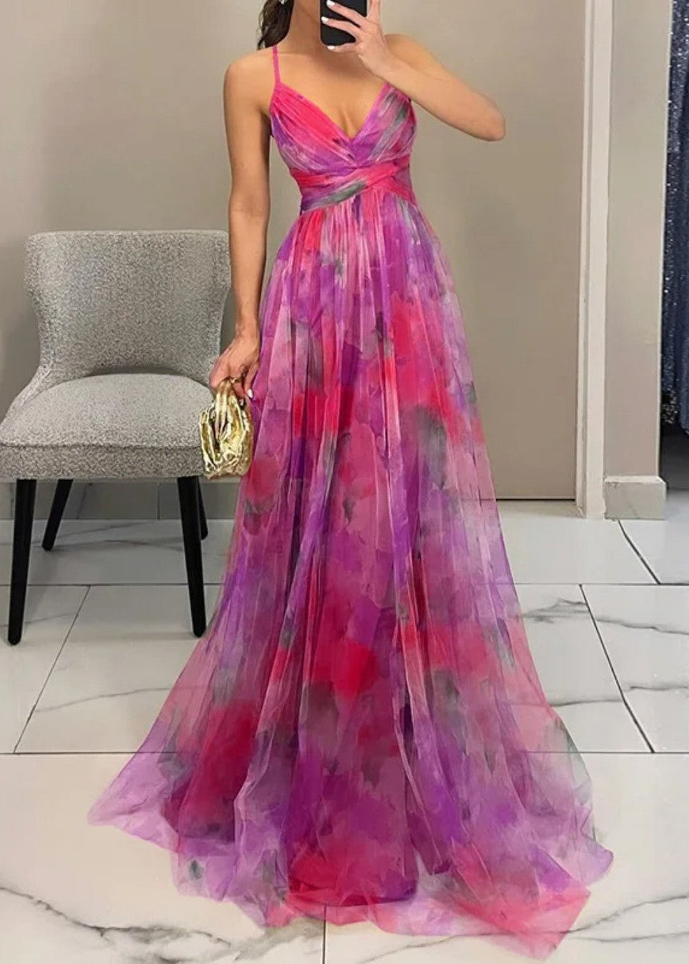 Gisela | Maxi-Vestido Encantador con Estampado Floral
