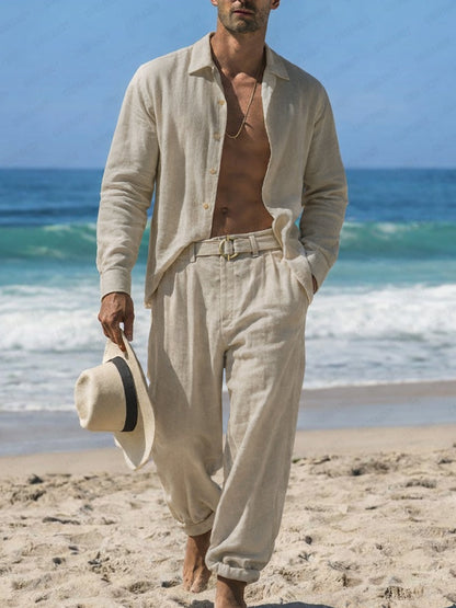Casual Comfy 100% Cotton Shirt Pants Set