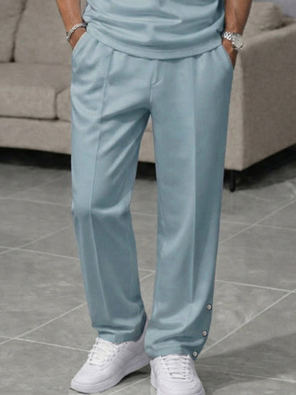 Casual Button Accent Tank Top Pants Set