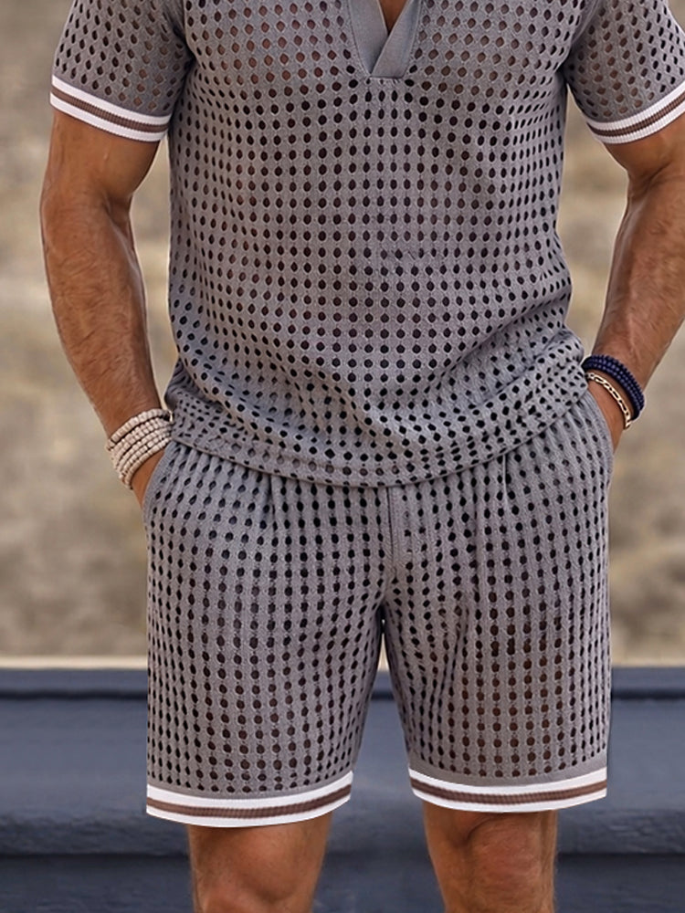 Mario - Conjunto a juego de punto con recortes estilo resort casual