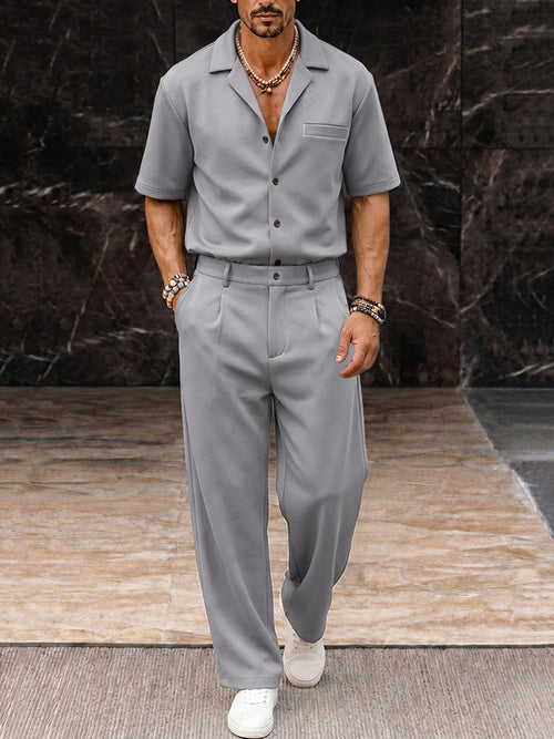Smart Casual Suit Shirt and Pants Set