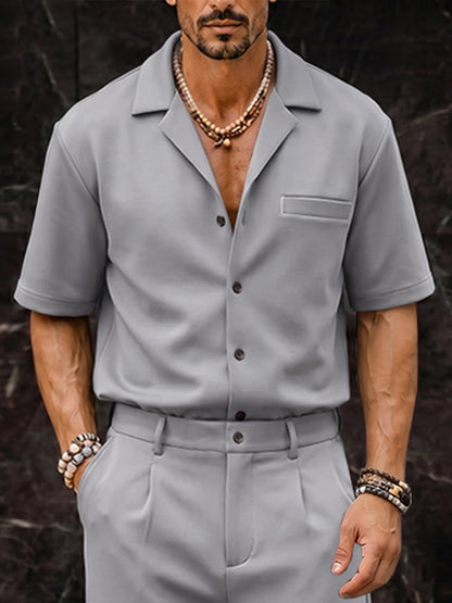 Smart Casual Suit Shirt and Pants Set