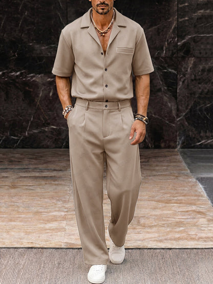 Smart Casual Suit Shirt and Pants Set