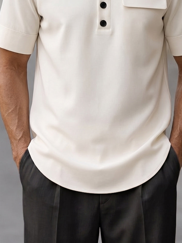 Modern Casual Soft Touch Fabric Henley Shirt