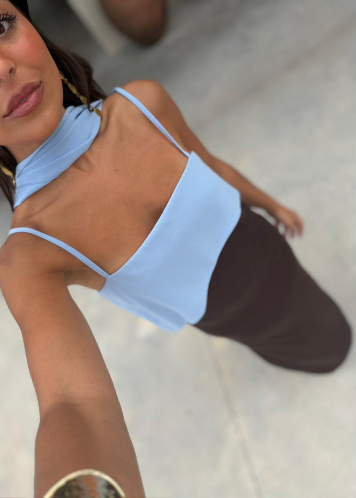 Joanna - Vestido Marrón y Azul