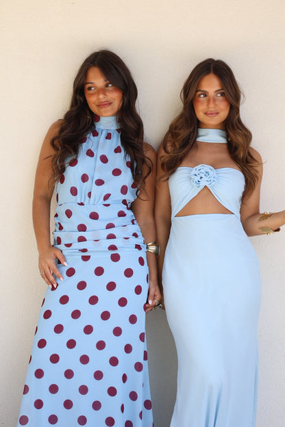 Sky Blue with Flower Dress