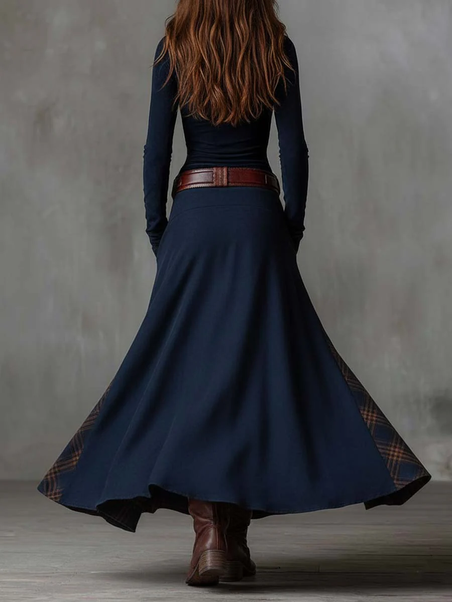 Elisa | Vestido maxi de gamuza con cinturón