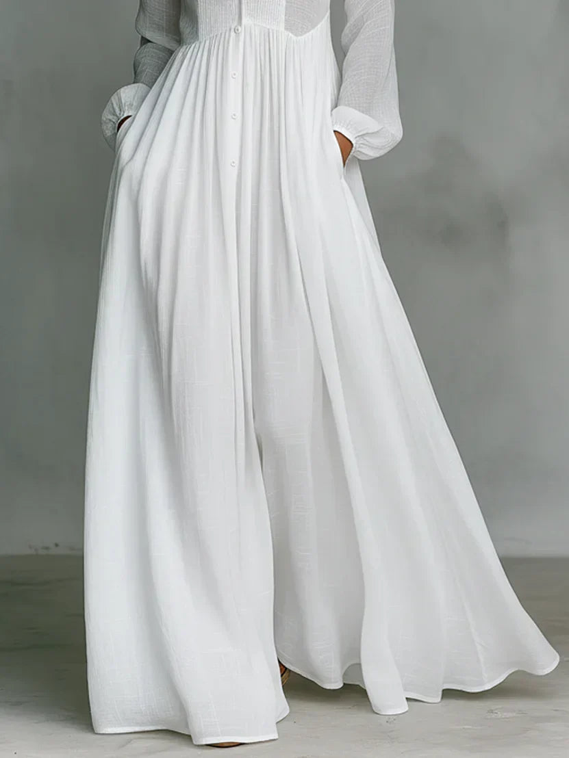 Alma - Vestido Maxi Atemporal con Cuello Elegante