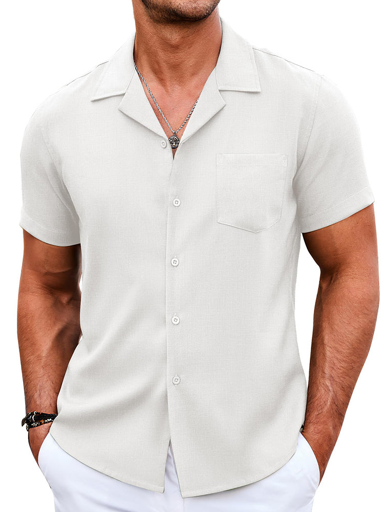 Jose - Camisa de manga corta clásica casual con bolsillo