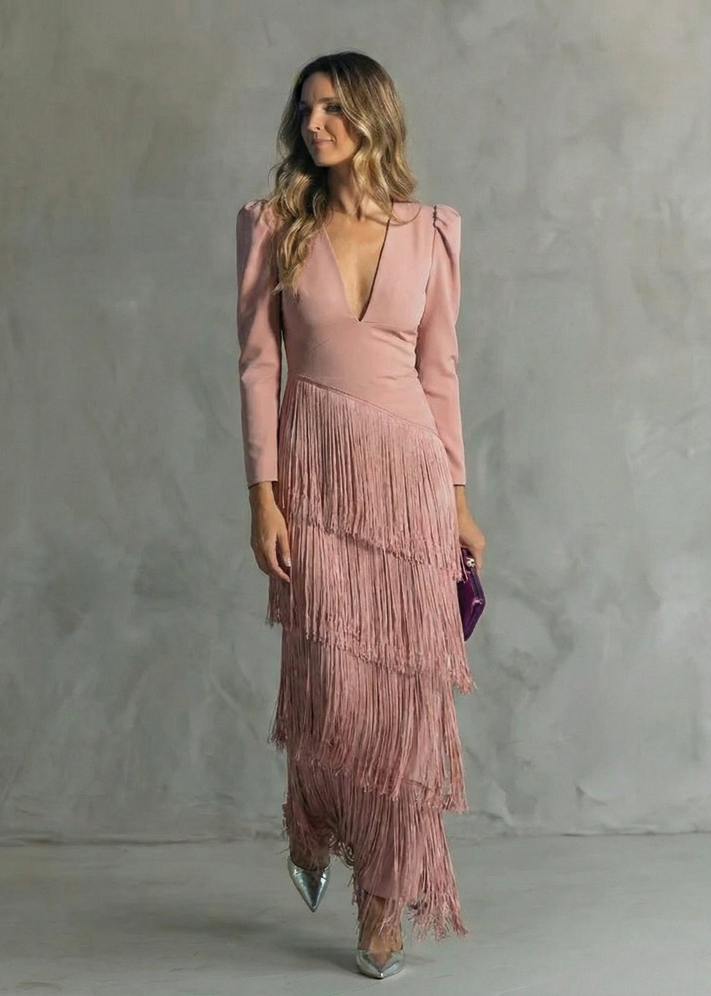 Chiara | Vestido Elegante con Mangas de Flecos