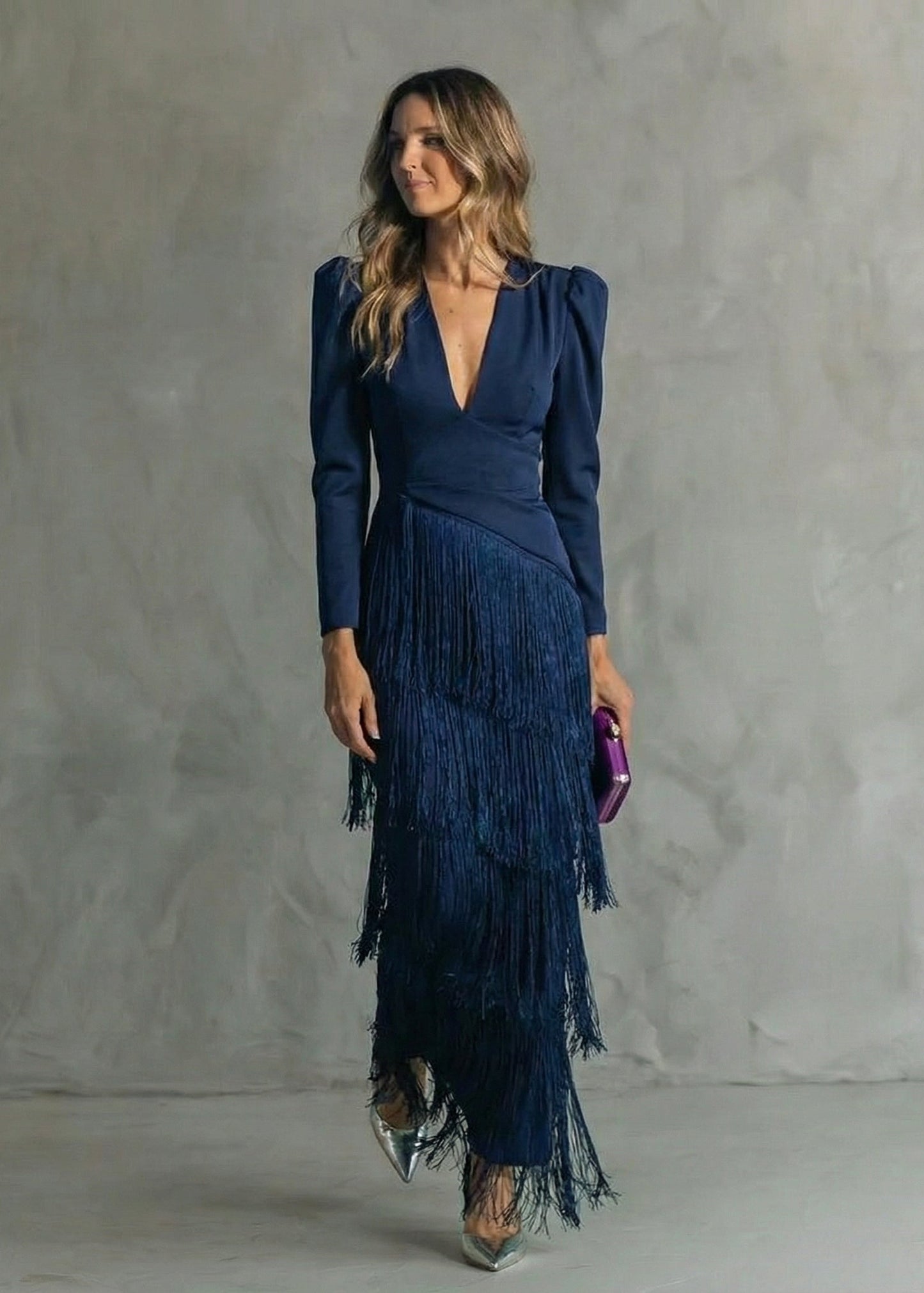Chiara | Vestido Elegante con Mangas de Flecos
