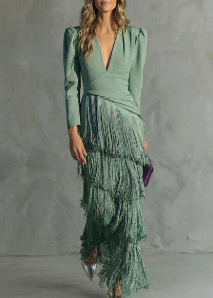 Chiara | Vestido Elegante con Mangas de Flecos