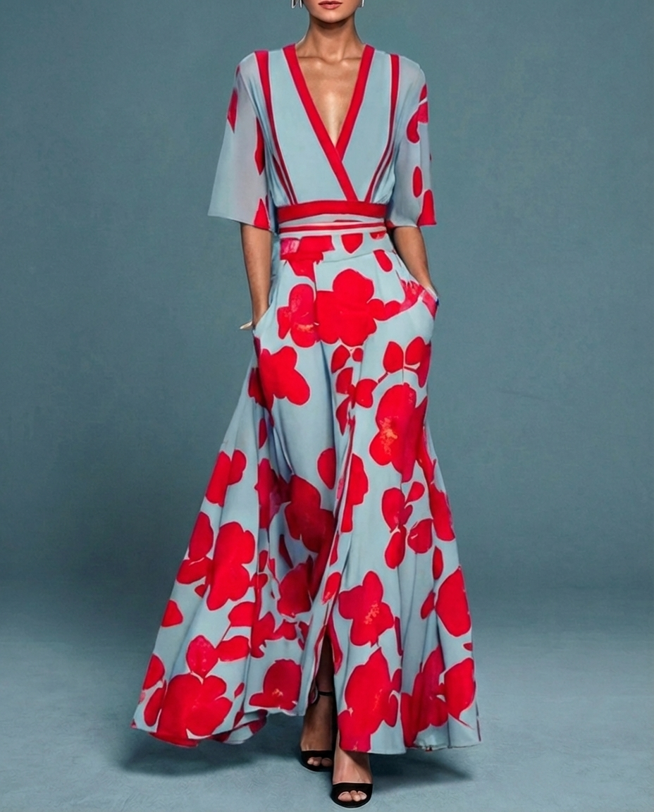 Alma - Vestido Cruzado Floral Elegante