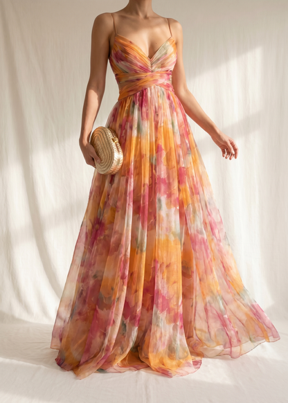 Gisela | Maxi-Vestido Encantador con Estampado Floral
