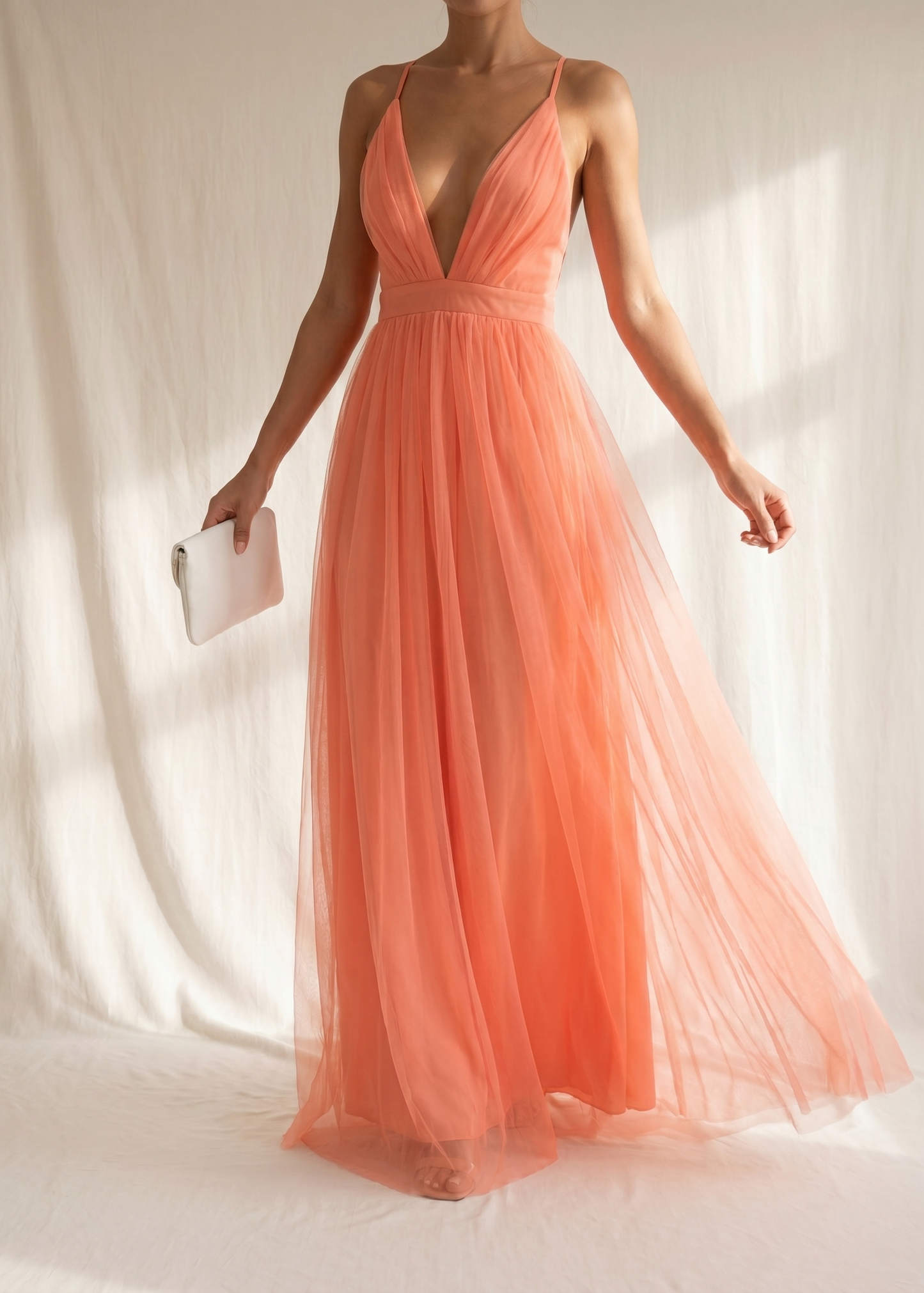 Ginebra | Maxi Vestido Luz Coral