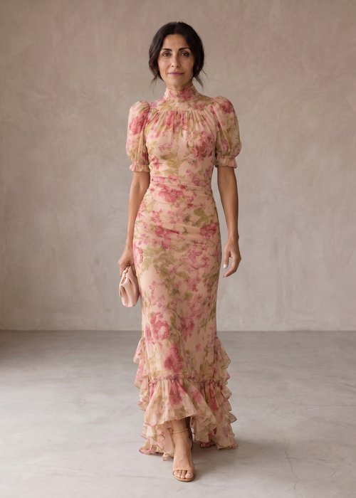 Rosario | Vestido Largo Floral en Chifón