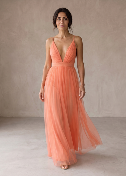Ginebra | Maxi Vestido Luz Coral