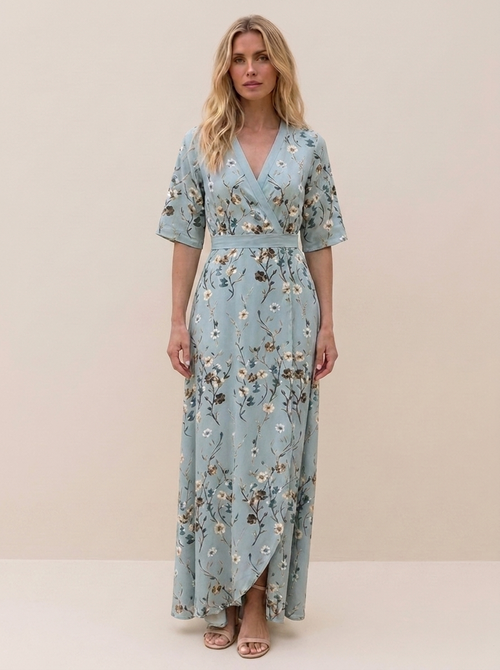 Alma - Vestido Cruzado Floral Elegante