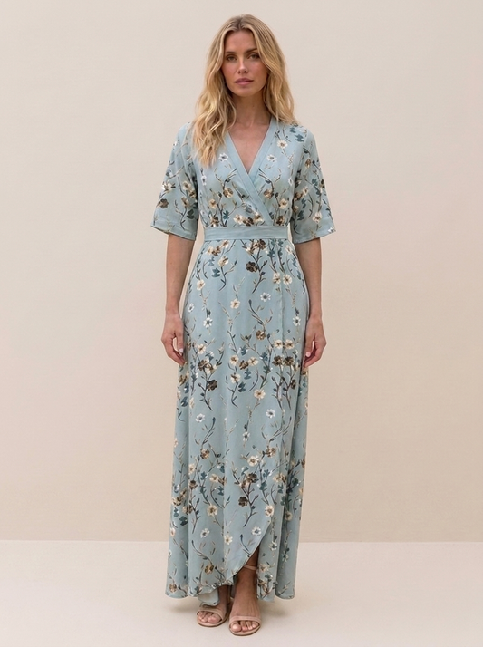 Alma - Vestido Cruzado Floral Elegante