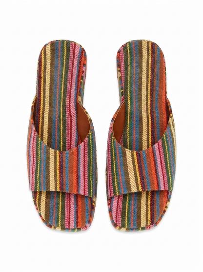 Lucía - Sandalias de plataforma con rayas