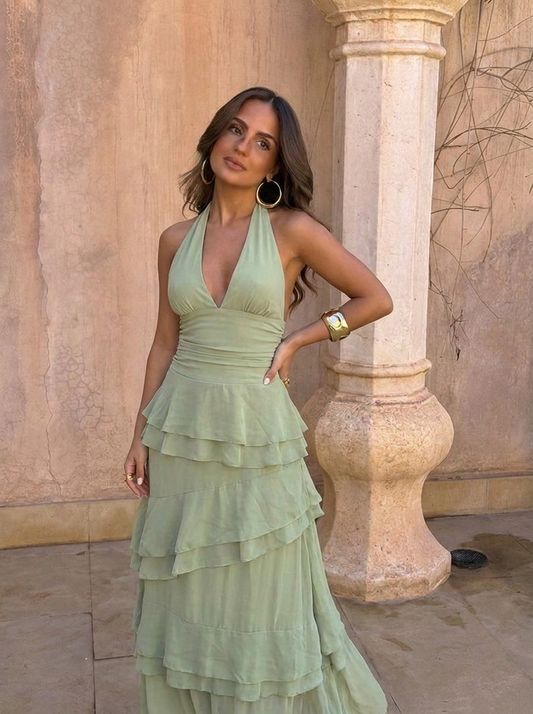 Manila - Vestido de Volantes Verde