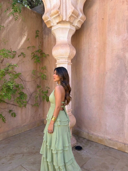 Manila - Vestido de Volantes Verde